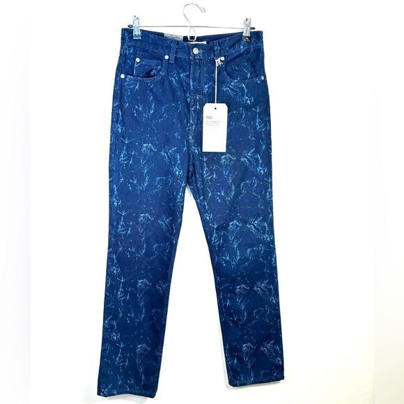 NWT Levi’s 70's Wellthread Blue Jeans High Waist Slim Straight Leg Size 28 - Picture 7 of 15